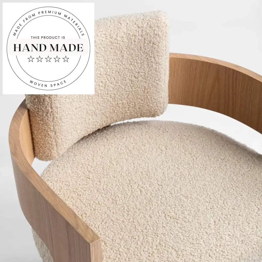 Modern Nordic Upholstered Solid Wood Dining Armchair for Hotel, Restaurant, Home