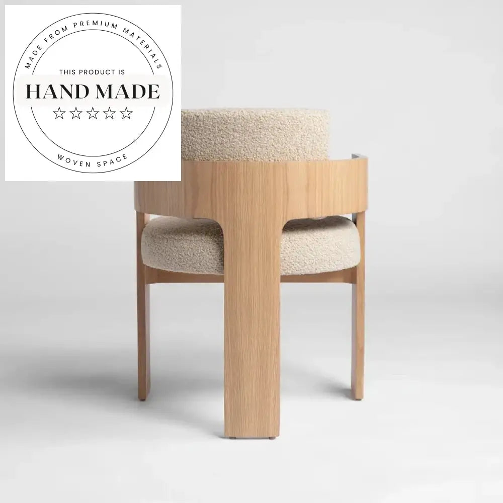 Modern Nordic Upholstered Solid Wood Dining Armchair for Hotel, Restaurant, Home