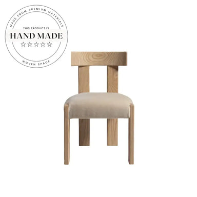 Modern Nordic Velvet Upholstered Leisure Solid Wood Frame Dining Chair