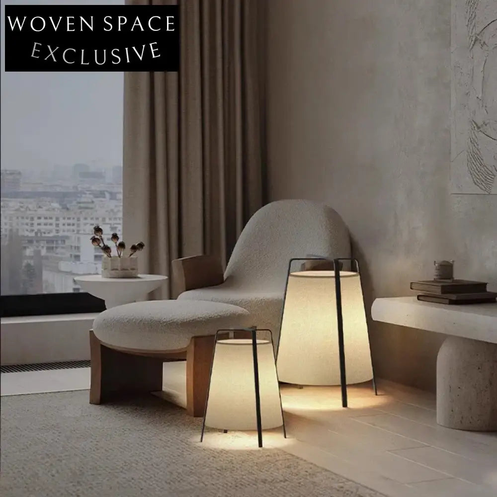 Modern Nordic Vintage Standing Metal Fabric Floor Lamp for Living Room