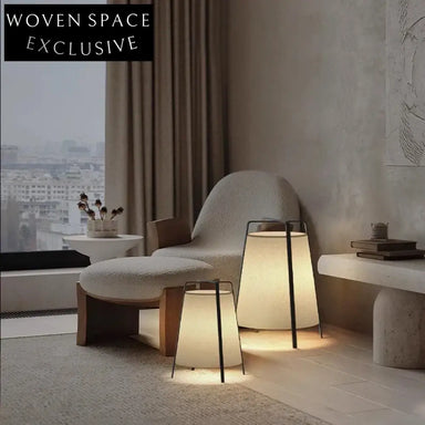 Modern Nordic Vintage Standing Metal Fabric Floor Lamp for Living Room