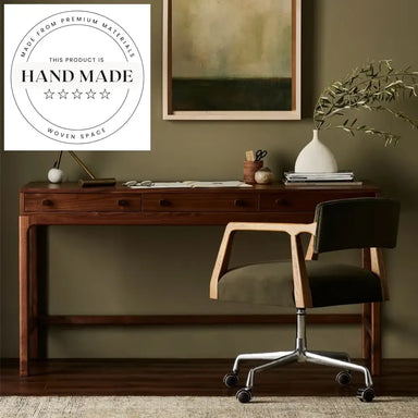 Modern Nordic Walnut Solid Wood Secretary Writing Computer Desk