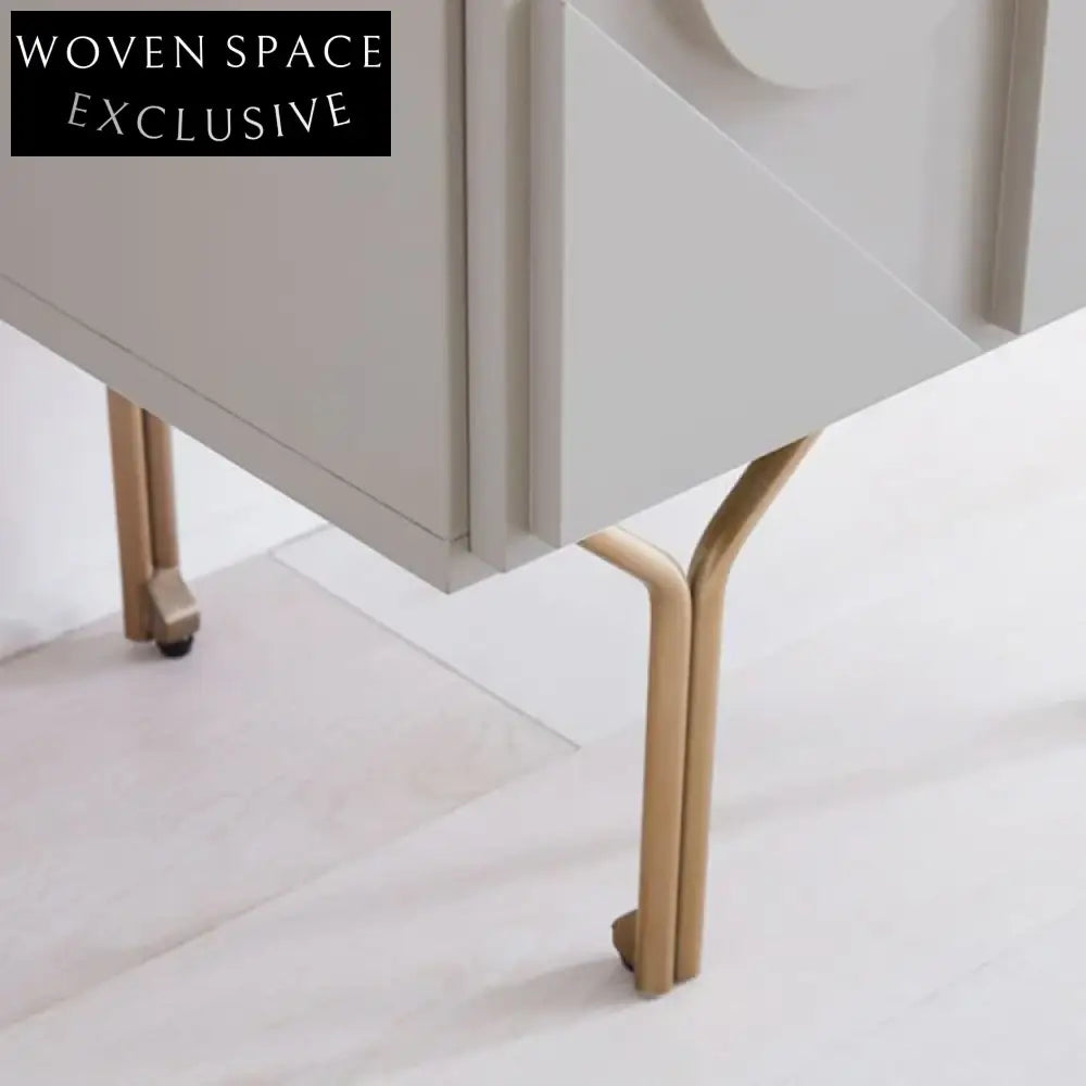Modern Nordic White Plywood Storage Nightstand with Elegant Design for Bedroom