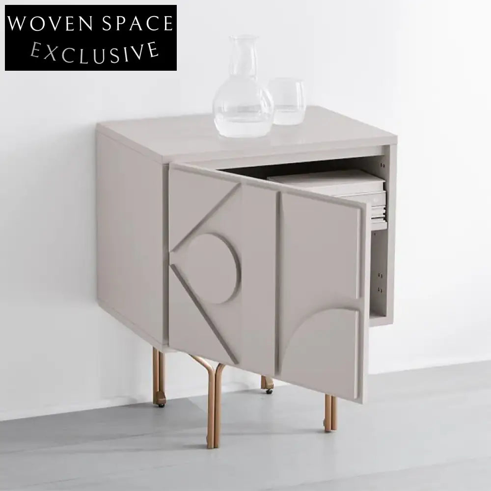 Modern Nordic White Plywood Storage Nightstand with Elegant Design for Bedroom
