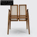 Modern Nordic Wood Rattan Leather Dining Chair for Home and Restaurant