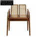 Modern Nordic Wood Rattan Leather Dining Chair for Home and Restaurant