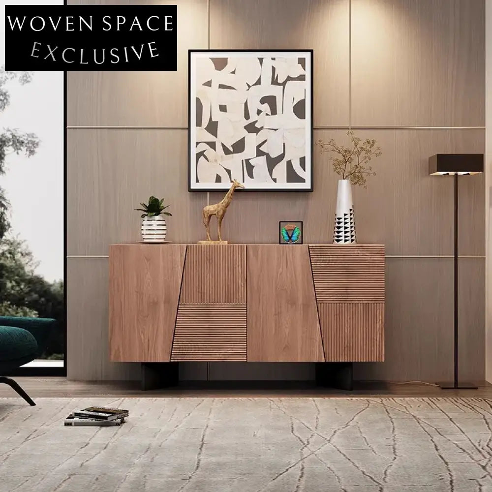 Modern Nordic Wooden Corner TV Console with Storage for Elegant Living Room Cabinet