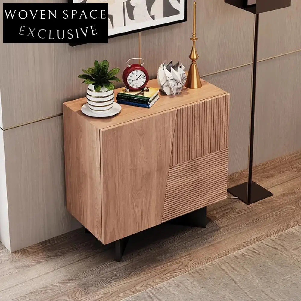 Modern Nordic Wooden Corner TV Console with Storage for Elegant Living Room Cabinet