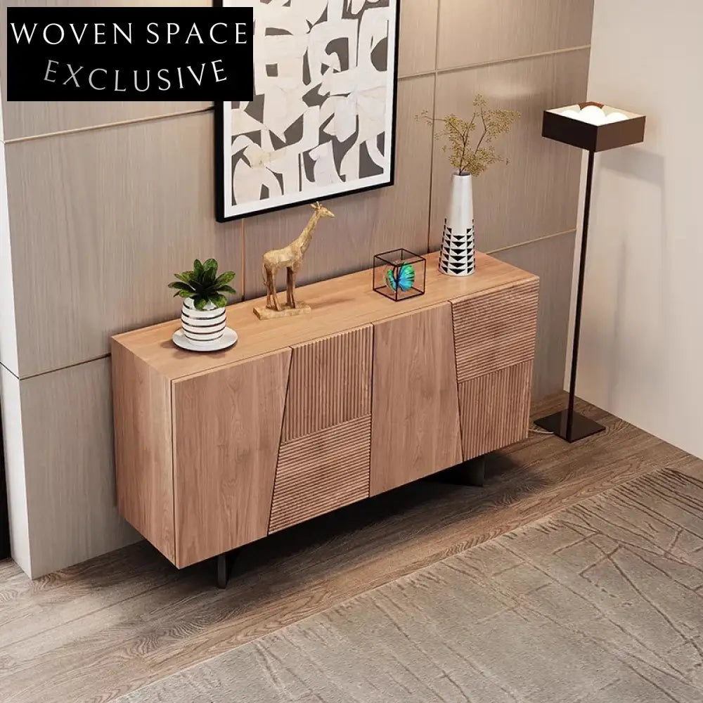 Modern Nordic Wooden Corner TV Console with Storage for Elegant Living Room Cabinet