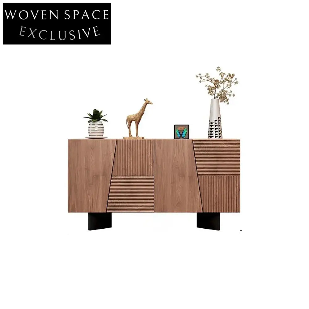Modern Nordic Wooden Corner TV Console with Storage for Elegant Living Room Cabinet