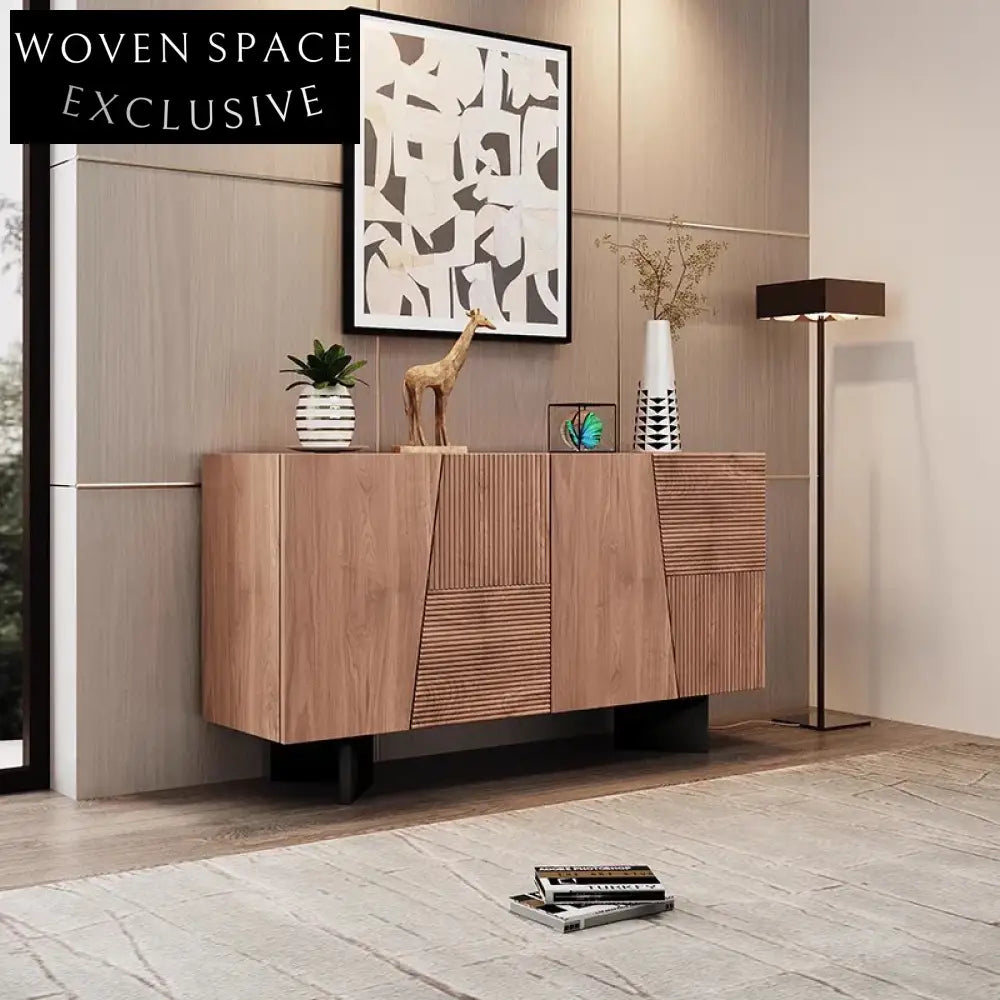 Modern Nordic Wooden Corner TV Console with Storage for Elegant Living Room Cabinet