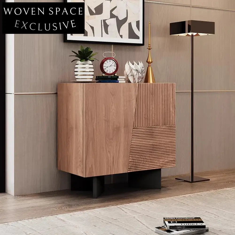 Modern Nordic Wooden Corner TV Console with Storage for Elegant Living Room Cabinet