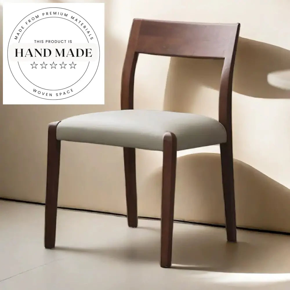Modern Nordic Wooden Dining Chair with Rope Back and Upholstered Seat