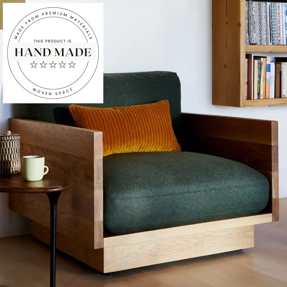 Modern Nordic Wooden Leather Reclining Accent Chair for Living Room Comfort