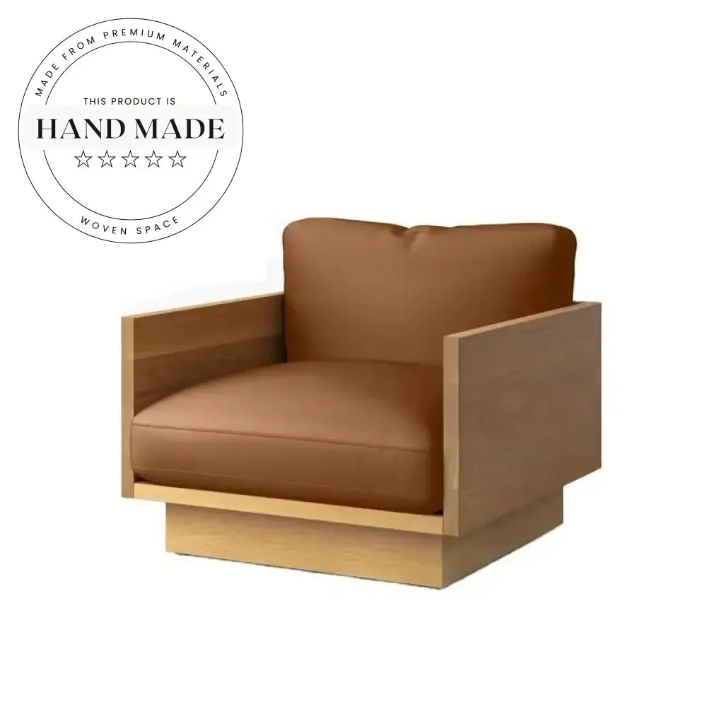 Modern Nordic Wooden Leather Reclining Accent Chair for Living Room Comfort