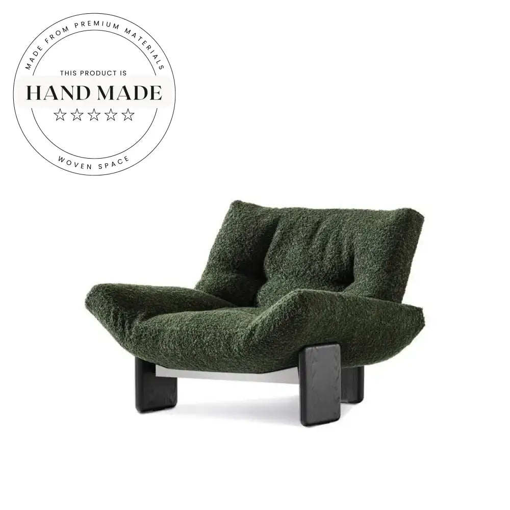Modern Nordic Wooden Leisure Chair, Fabric Upholstered Living Room Armchair