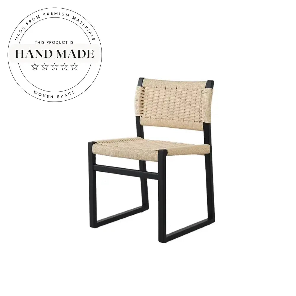 Modern Nordic Wooden Rope Kitchen Dining Chair for Home & Cafe