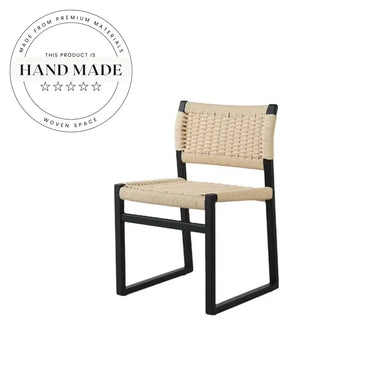Modern Nordic Wooden Rope Kitchen Dining Chair for Home & Cafe