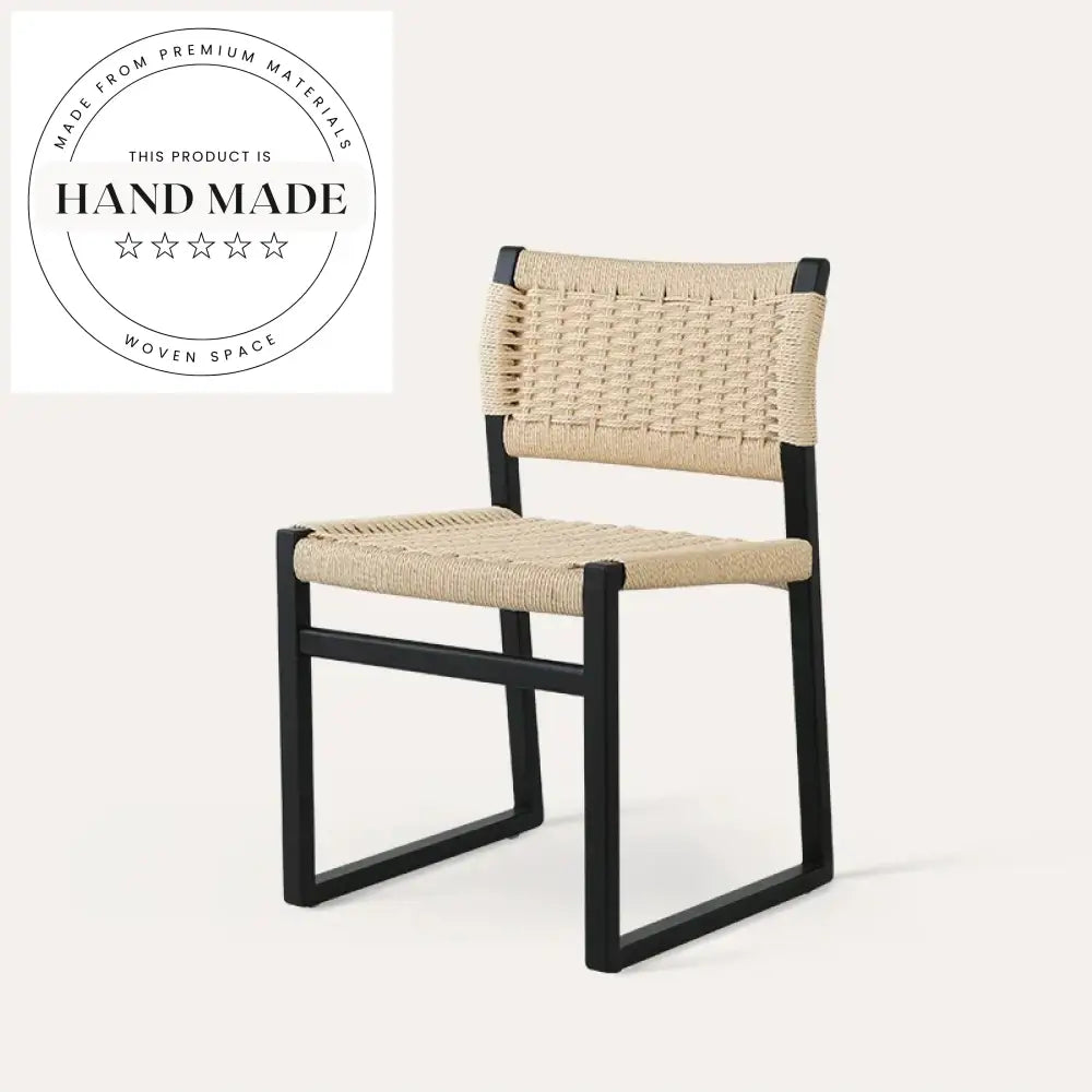 Modern Nordic Wooden Rope Kitchen Dining Chair for Home & Cafe