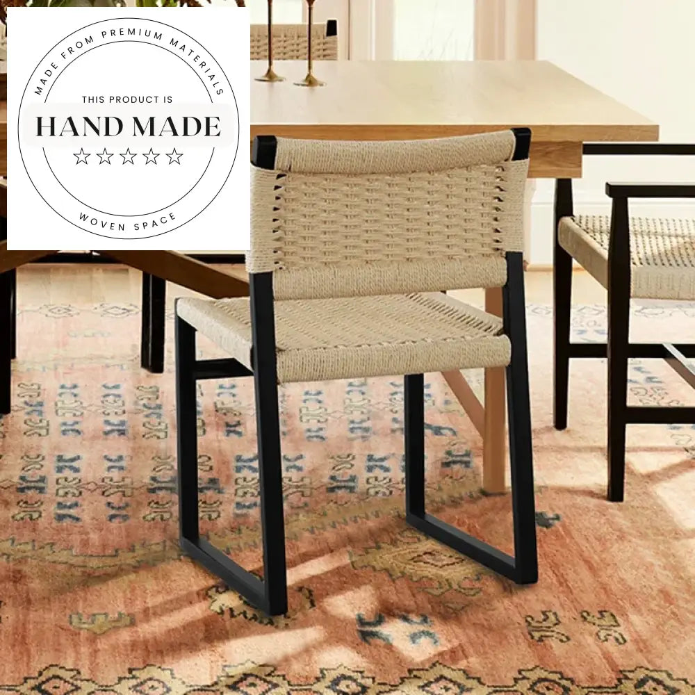 Modern Nordic Wooden Rope Kitchen Dining Chair for Home & Cafe