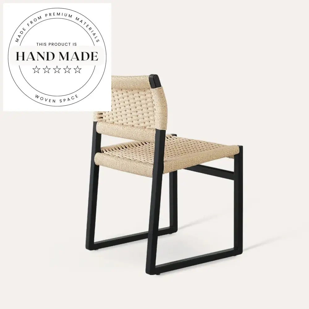 Modern Nordic Wooden Rope Kitchen Dining Chair for Home & Cafe