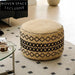 Modern Nordic Woven Rope Pouf Ottoman – Versatile Round Footstool Small Bench