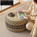 Modern Nordic Woven Rope Pouf Ottoman – Versatile Round Footstool Small Bench