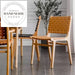 Modern Nordic Woven Saddle Leather Corsican Solid Wood Dining Chair