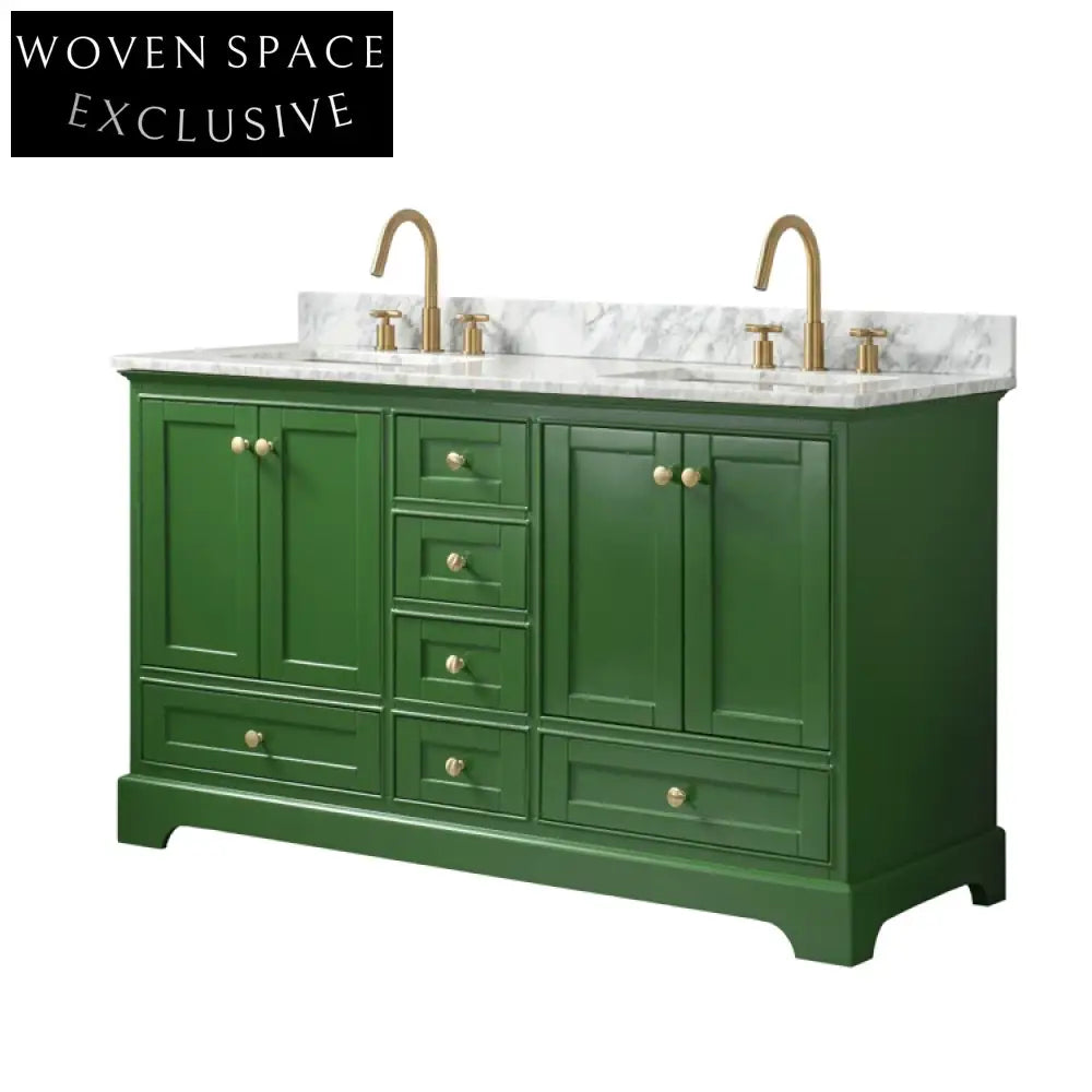 Modern Oak Solid Wood Bathroom Vanity, Marble Countertop, Under-mount Sink, Mirror Cabinet