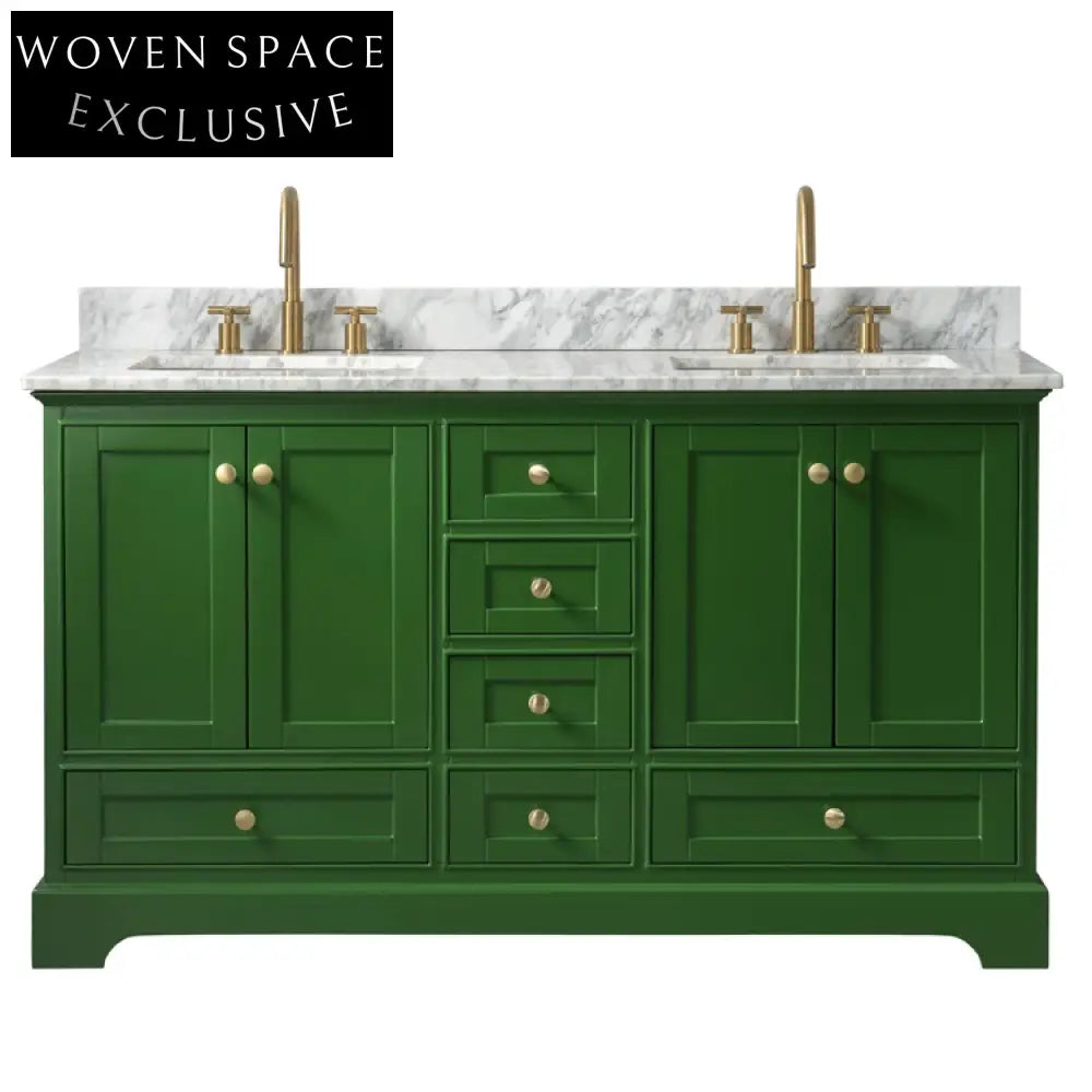 Modern Oak Solid Wood Bathroom Vanity, Marble Countertop, Under-mount Sink, Mirror Cabinet