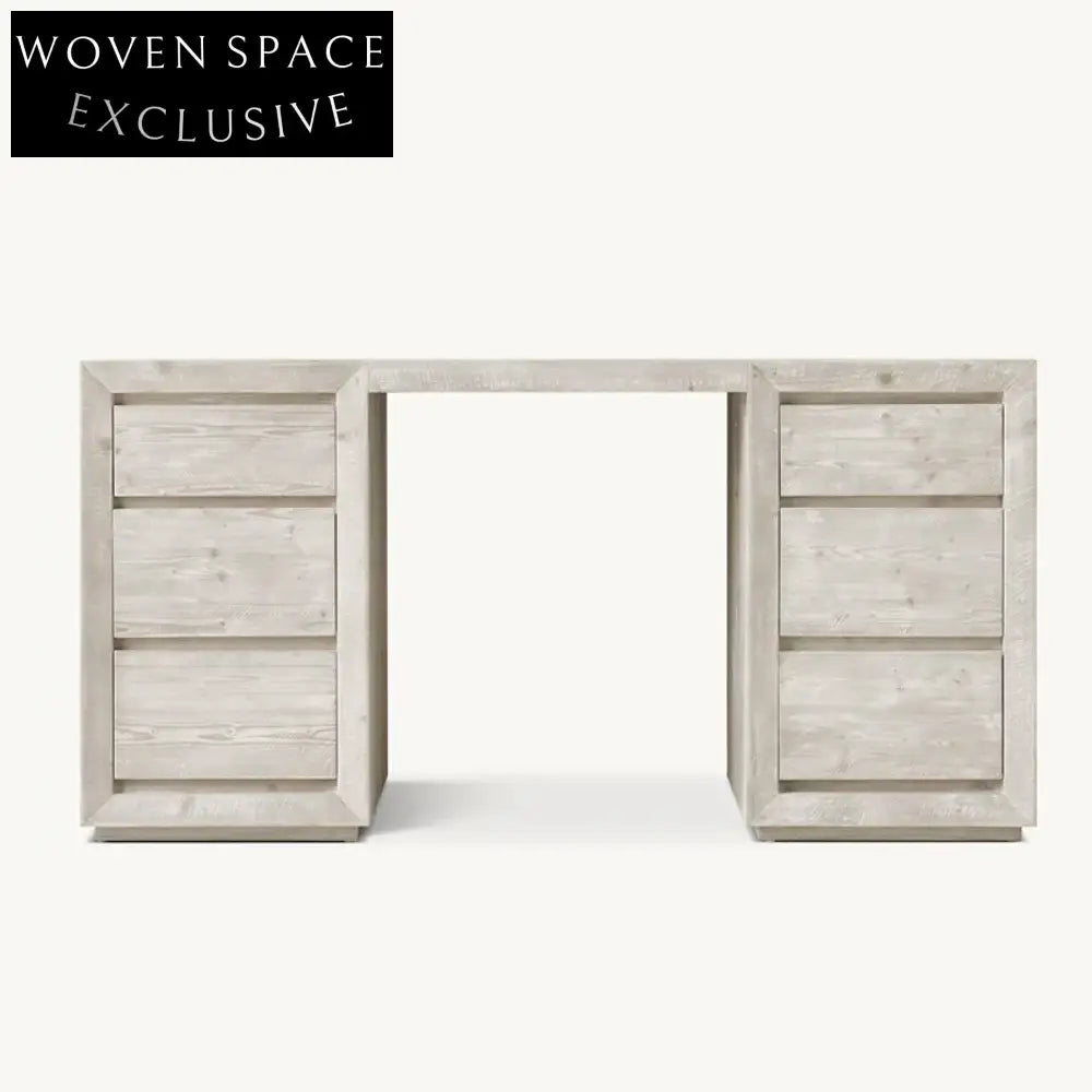 Modern Oak Solid Wood Dressing Table, Storage Drawers, Home Office Vanity Desk