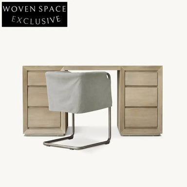 Modern Oak Solid Wood Dressing Table, Storage Drawers, Home Office Vanity Desk