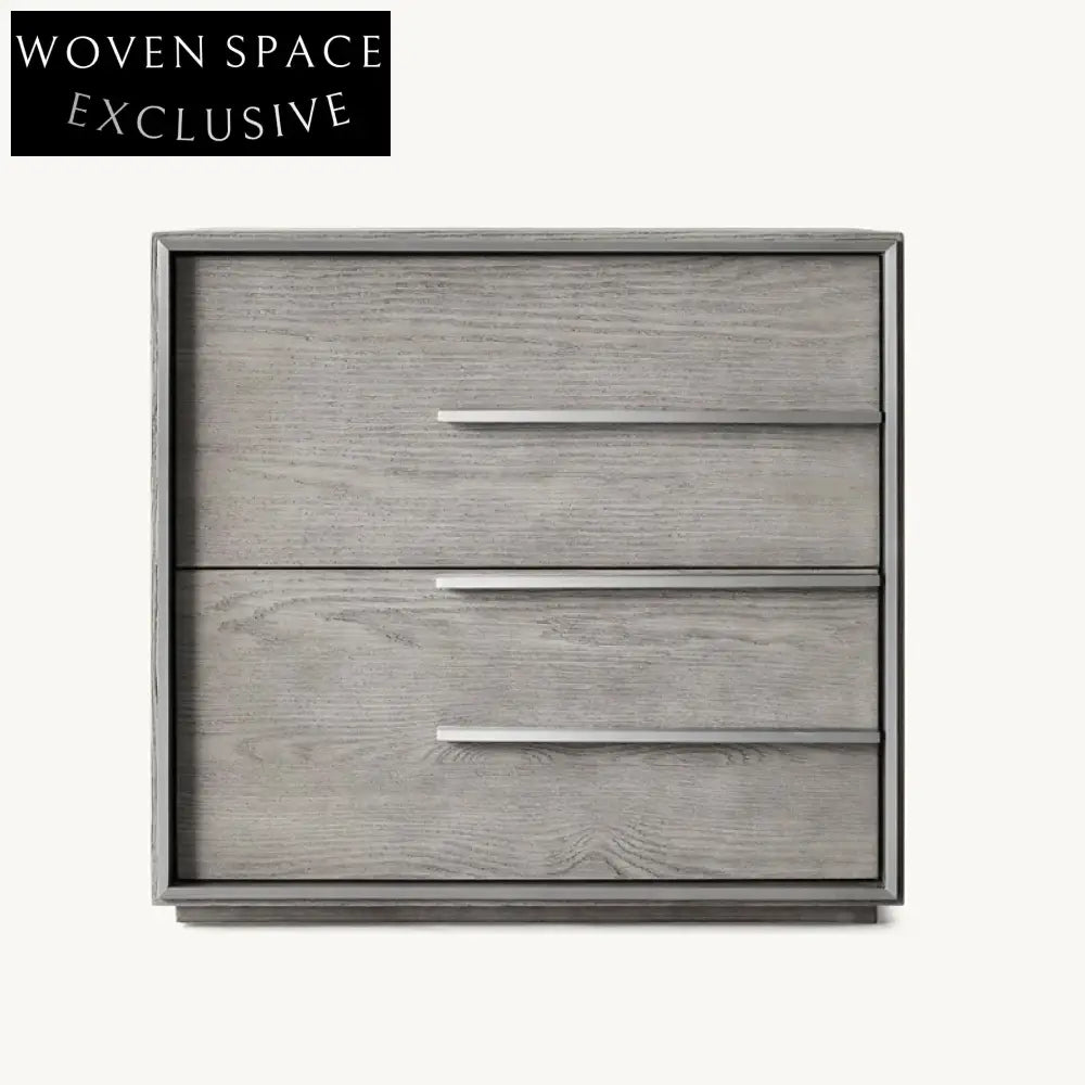 Modern Oak Wood 3-Drawer Solid Wood Nightstand Bedside Table with Storage