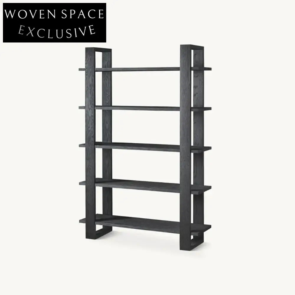 Modern Oak Wood Display Cabinet with Stainless Steel Accents