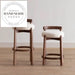 Modern Oak Wooden High Back Bistro Kitchen Counter Bar Stool