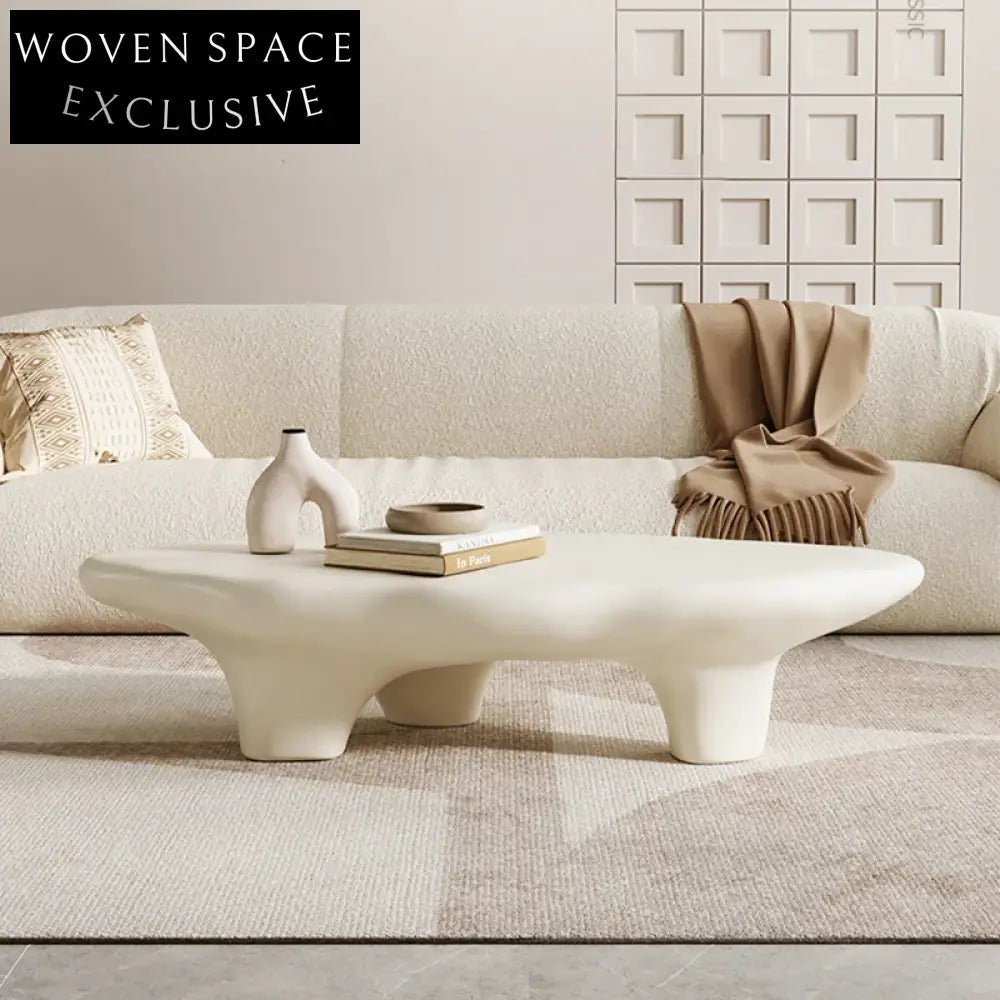 Modern Organic Fiberglass Sculptural Coffee Table Unique Artistic Living Room Design