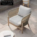 Modern Outdoor Aluminum Rope Lounge Chair with Teak Wood Armrests & Cushions