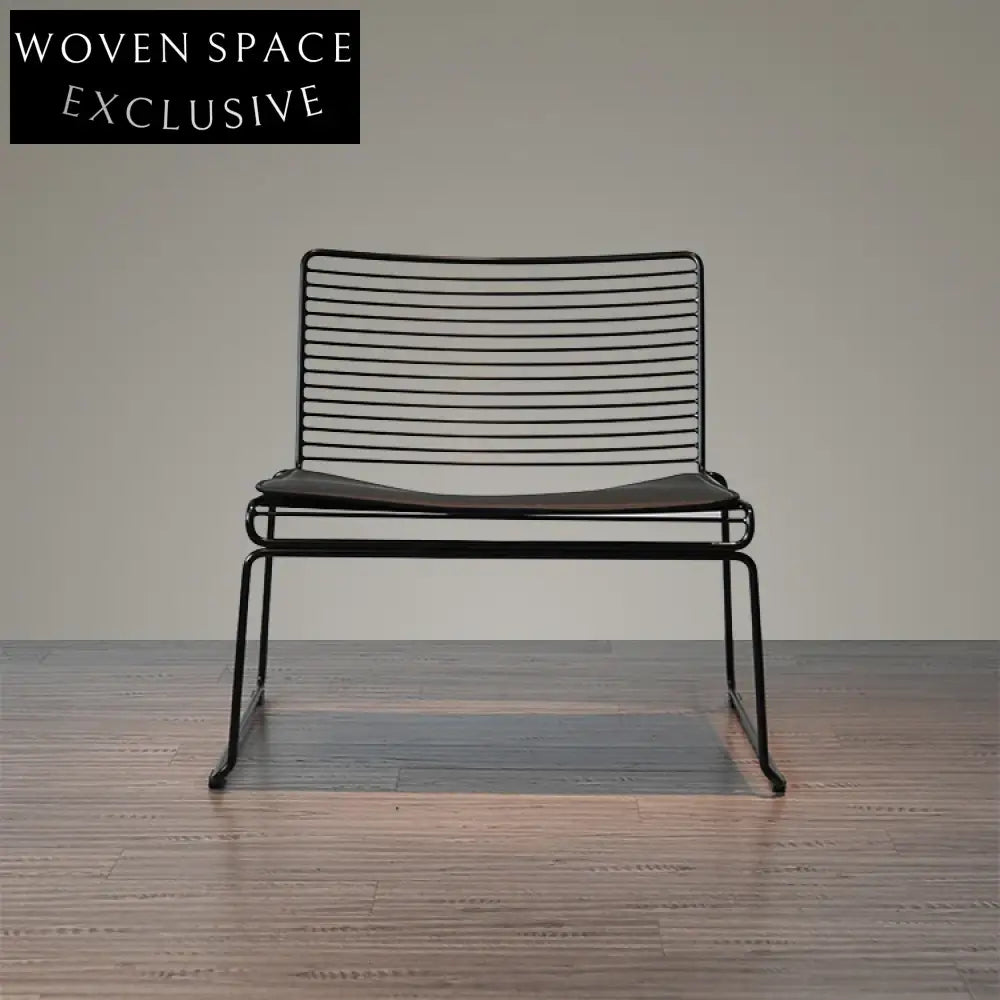 Modern Outdoor Cafe Metal Wire Grid Dining Chair with PU Cushion