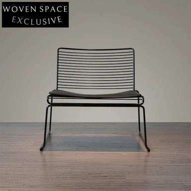 Modern Outdoor Cafe Metal Wire Grid Dining Chair with PU Cushion