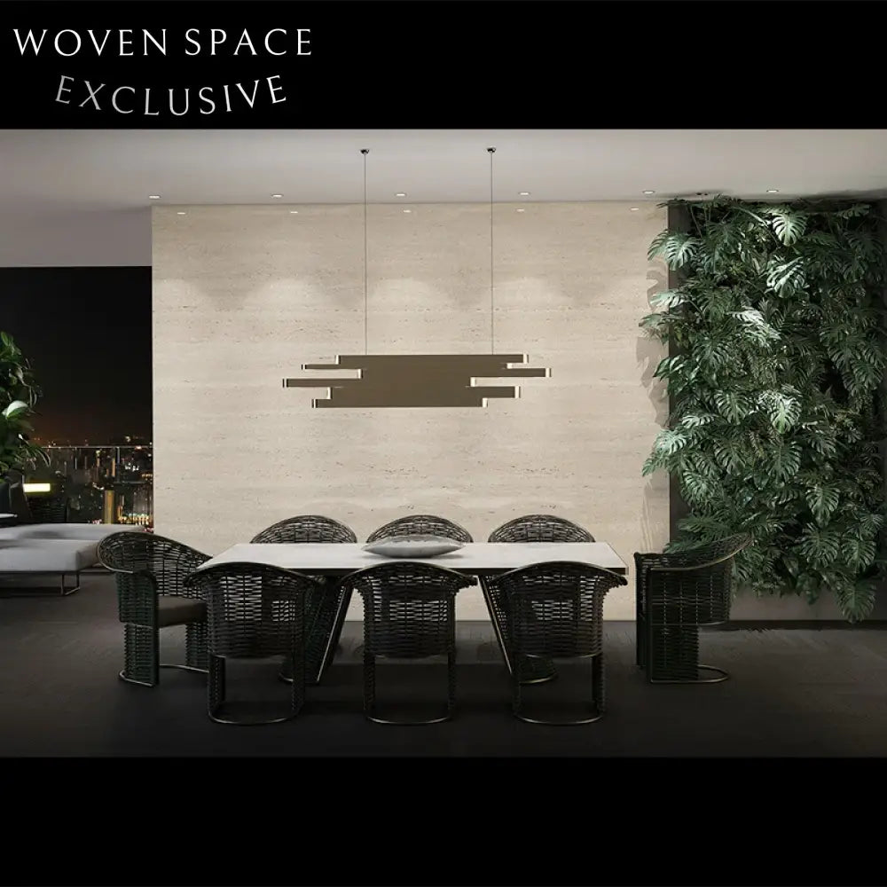 Modern Outdoor Dining Set with Rope Chairs & Aluminum Frame Table