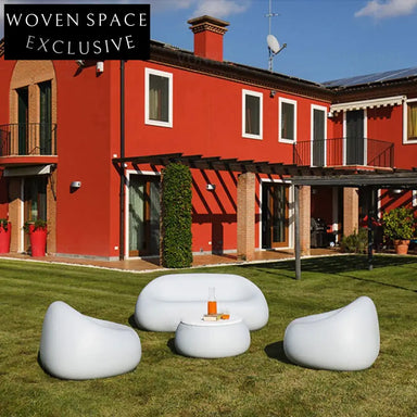 Modern Outdoor Fiberglass Round Lounge Chair for Patio & Garden Seating