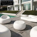 Modern Outdoor Fiberglass Round Lounge Chair for Patio & Garden Seating