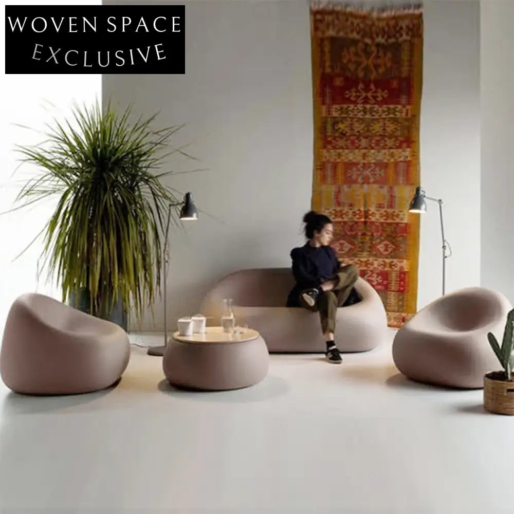 Modern Outdoor Fiberglass Round Lounge Chair for Patio & Garden Seating