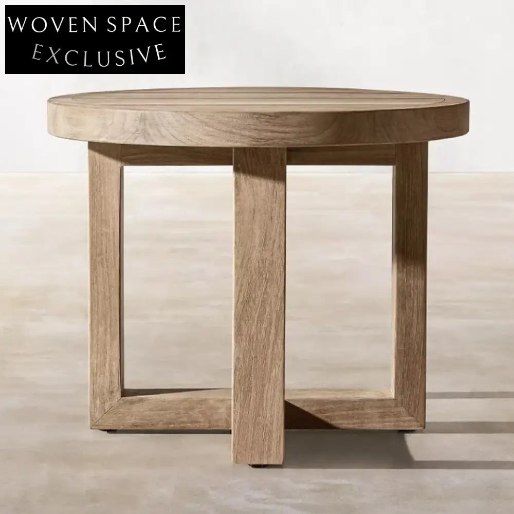 Modern Outdoor Modular Sofa Set with Teak Coffee Table & Aluminum Frame