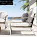 Modern Outdoor Modular Sofa Set with Teak Coffee Table & Aluminum Frame