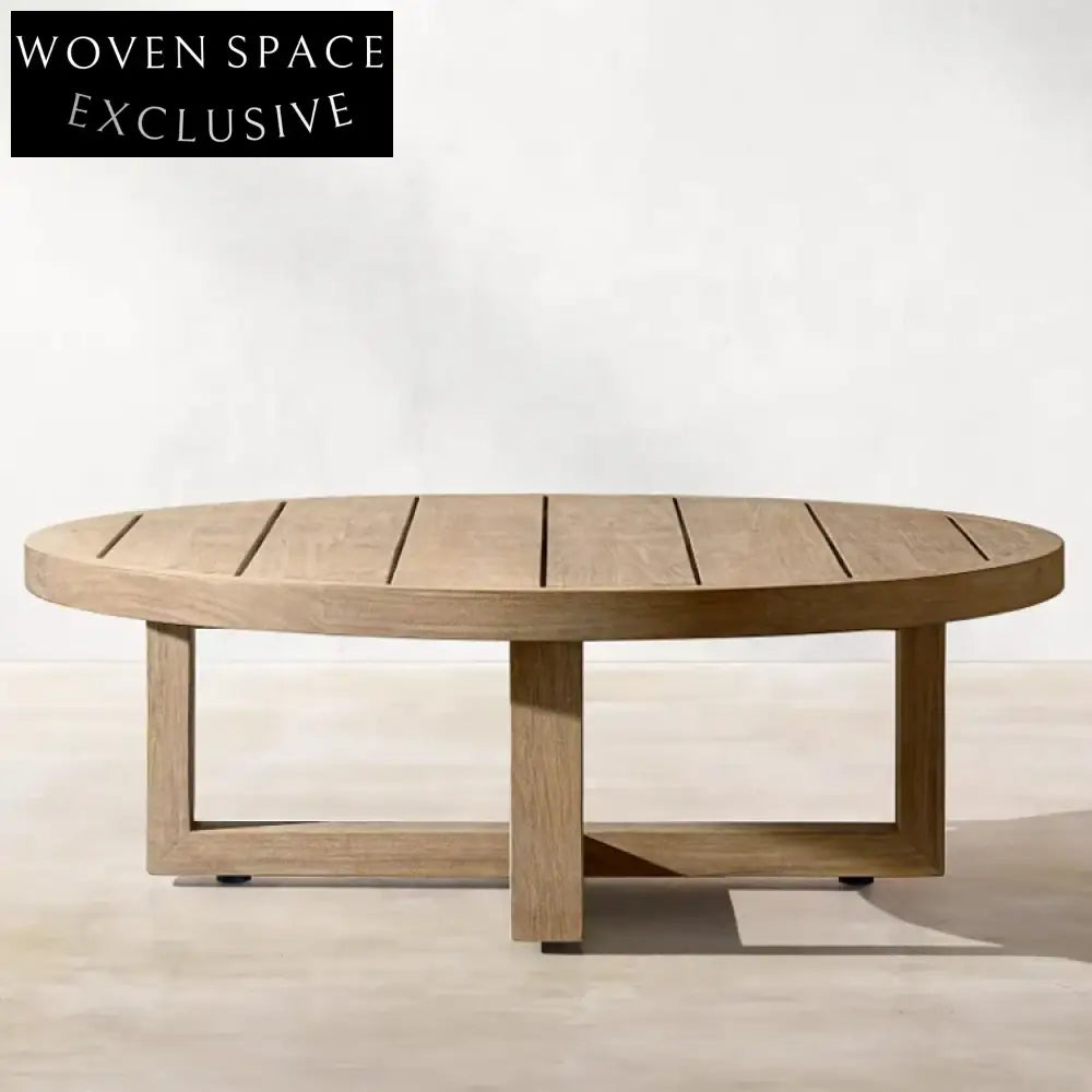 Modern Outdoor Modular Sofa Set with Teak Coffee Table & Aluminum Frame