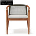 Modern Outdoor Patio Dining Chair, Waterproof Teak Wood Rope Lounge Seating