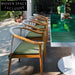 Modern Outdoor Patio Dining Chair, Waterproof Teak Wood Rope Lounge Seating