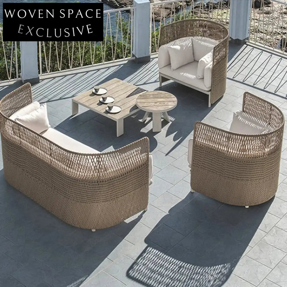 Modern Outdoor Rattan Patio Armchair & Sofa Set Durable Leisure Furniture