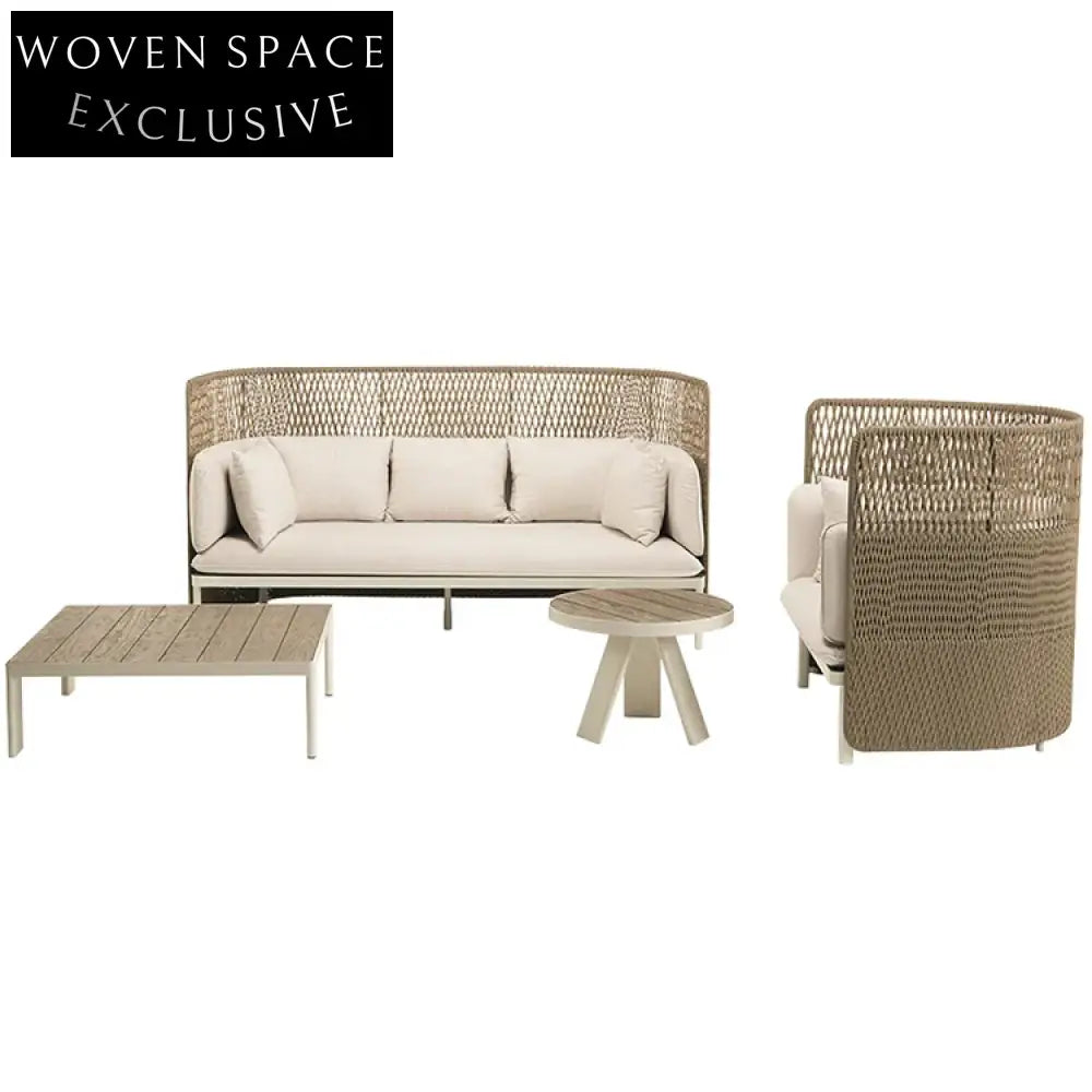 Modern Outdoor Rattan Patio Armchair & Sofa Set Durable Leisure Furniture